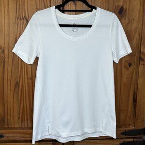 Isaac Mizrahi Live! Essentials Pima Cotton T-Shirt Women's XS White Scoop Neck